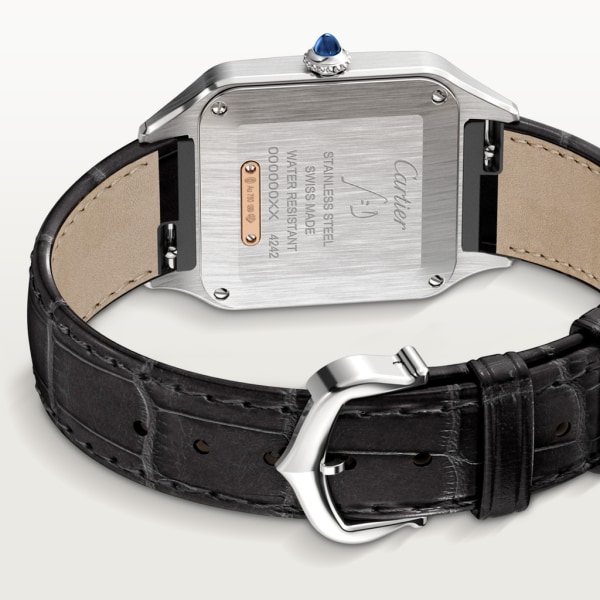 Santos-Dumont 腕錶 小型款，石英機芯，18K玫瑰金，精鋼，皮革