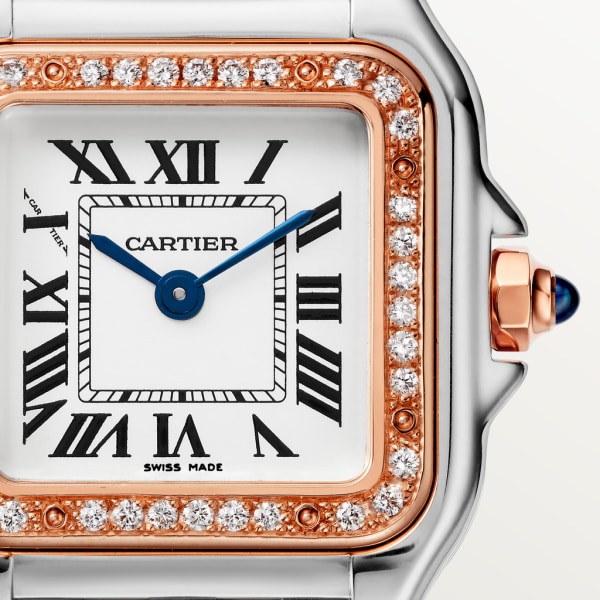 Panthère de Cartier 腕錶 小型款，石英機芯，18K玫瑰金，精鋼，鑽石