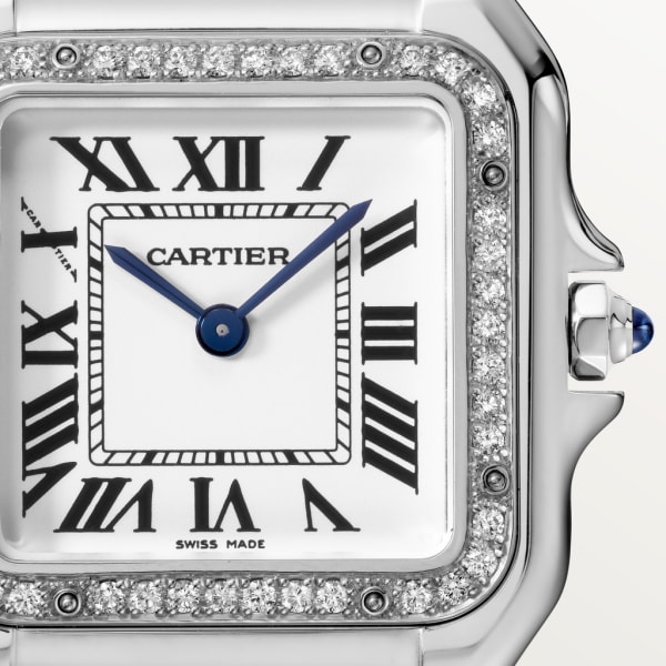 Panthère de Cartier 腕錶 中型款，石英機芯，精鋼，鑽石