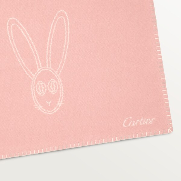 Cartier Baby 兔子圖案毛毯 美利奴羊毛及羊絨