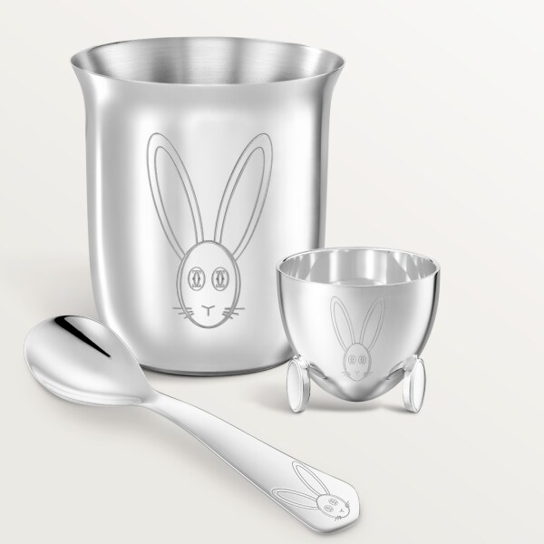 Cartier Baby rabbit egg cup Silver