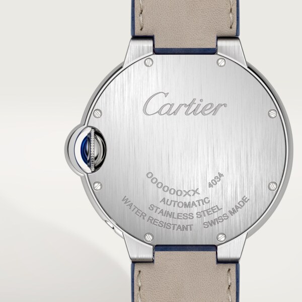 Ballon Bleu de Cartier 腕錶 37毫米，自動上鏈機械機芯，精鋼，皮革