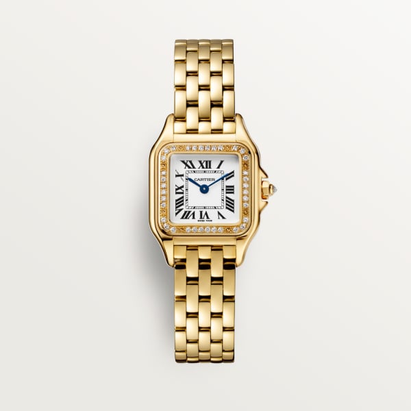 Panthère de Cartier 腕錶 小型款，石英機芯，18K黃金，鑽石