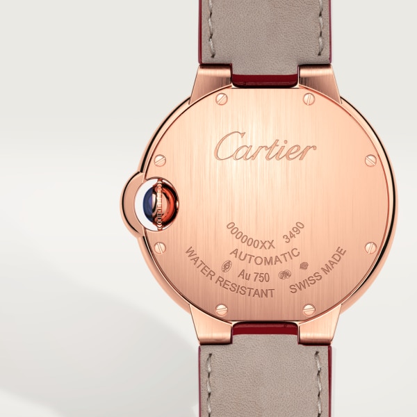 Cartier Ballon Bleu Automatic 33 mm Steel Ladies Leather Watch W6920085 Complete