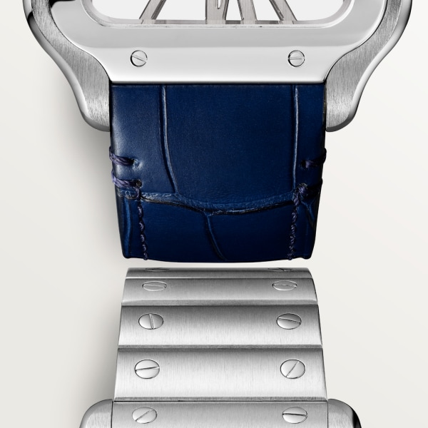 Santos de Cartier watch Large model, hand-wound mechanical movement, steel