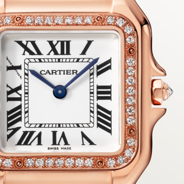 Panthère de Cartier 腕錶 中型款，石英機芯，18K玫瑰金，鑽石