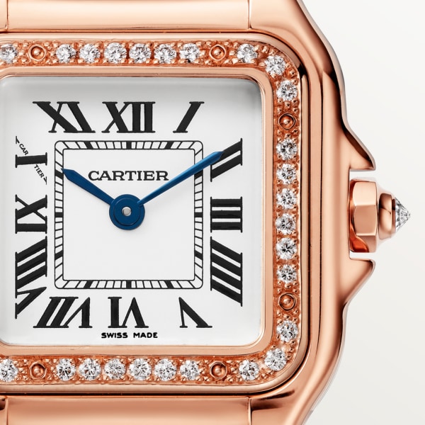 Panthère de Cartier watch Small model, quartz movement, rose gold, diamonds