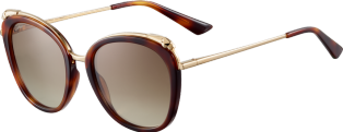 Panthère de Cartier sunglasses Combined tortoiseshell composite and champagne golden-finish metal, graduated brown lenses