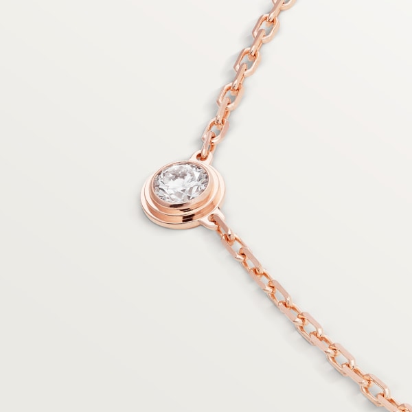 Cartier d'Amour 項鏈，小型款 18K玫瑰金，鑽石