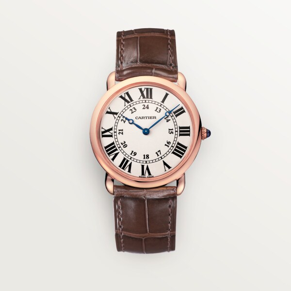 CRW6800251 - Ronde Louis Cartier watch - 36mm, hand-wound mechanical  movement, rose gold, leather - Cartier