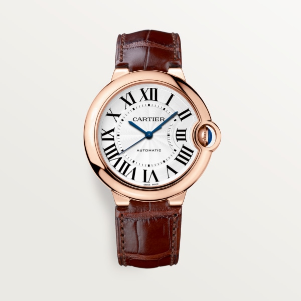 Ballon Bleu de Cartier 腕錶 36毫米，自動上鏈機械機芯，18K玫瑰金，皮革