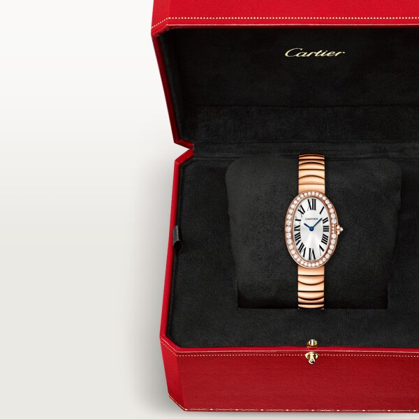Baignoire 腕錶，小型款 小型款，石英機芯，18K玫瑰金，鑽石