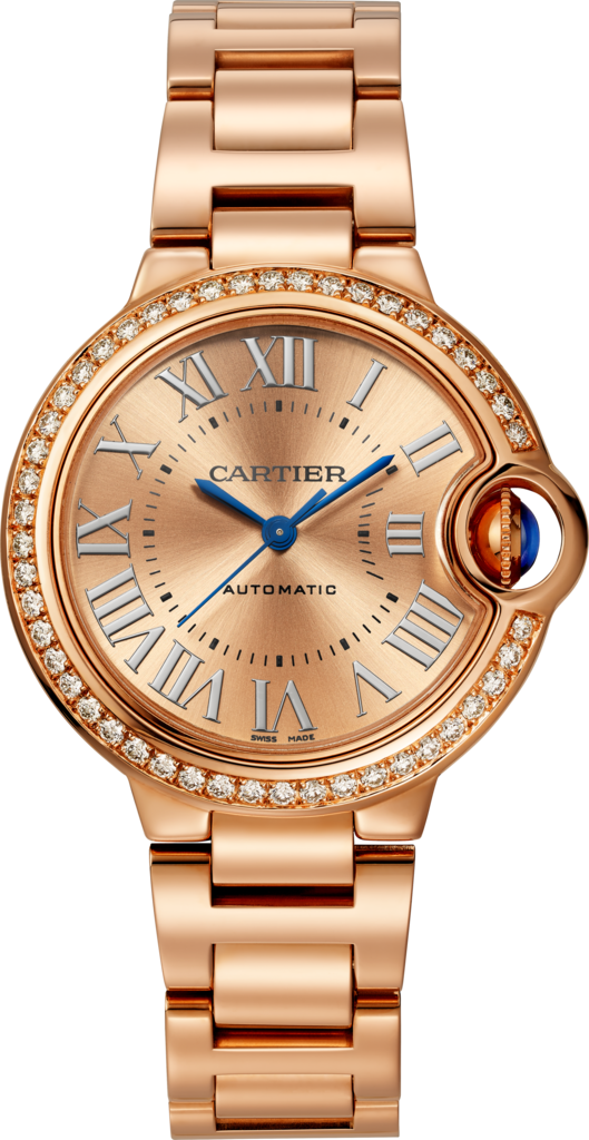 Ballon Bleu de Cartier 腕錶33毫米，自動上鏈機械機芯，18K玫瑰金，鑽石
