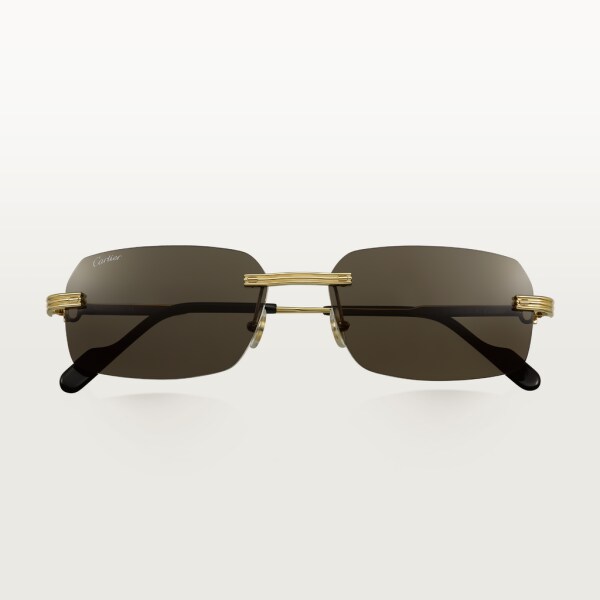 Première de Cartier 太陽眼鏡 光滑金色飾面金屬，灰色鏡片