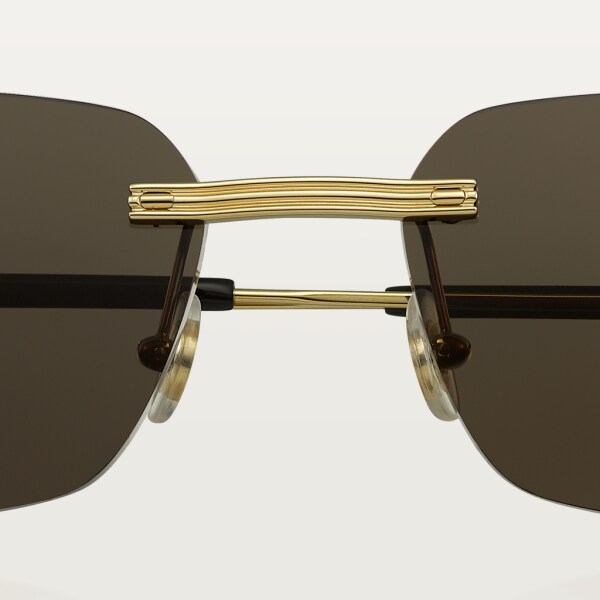 Première de Cartier 太陽眼鏡 光滑金色飾面金屬，灰色鏡片