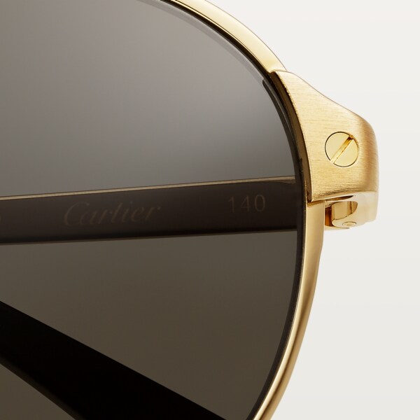 Santos de Cartier sunglasses Smooth and brushed platinum-finish metal, green polarised lenses