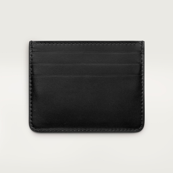 C de Cartier 卡片夾 黑色小牛皮，金色及黑色琺瑯飾面