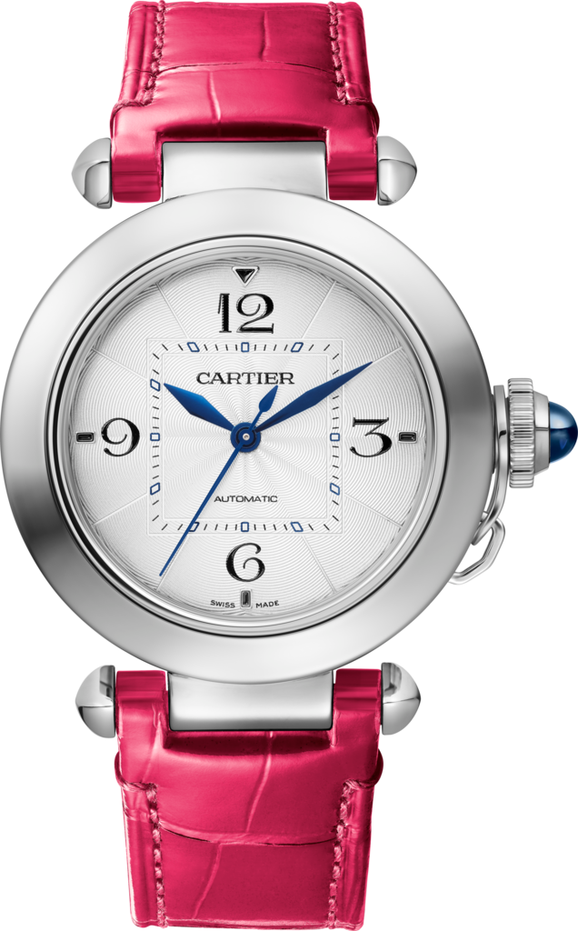 Pasha de Cartier watch35 mm, automatic movement, steel, 2 interchangeable leather straps