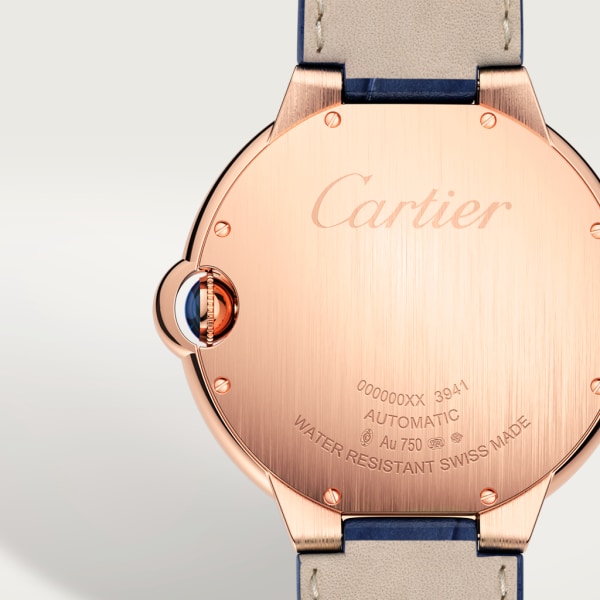 Ballon Bleu de Cartier 腕錶 42毫米，自動上鏈機械機芯，18K玫瑰金，皮革