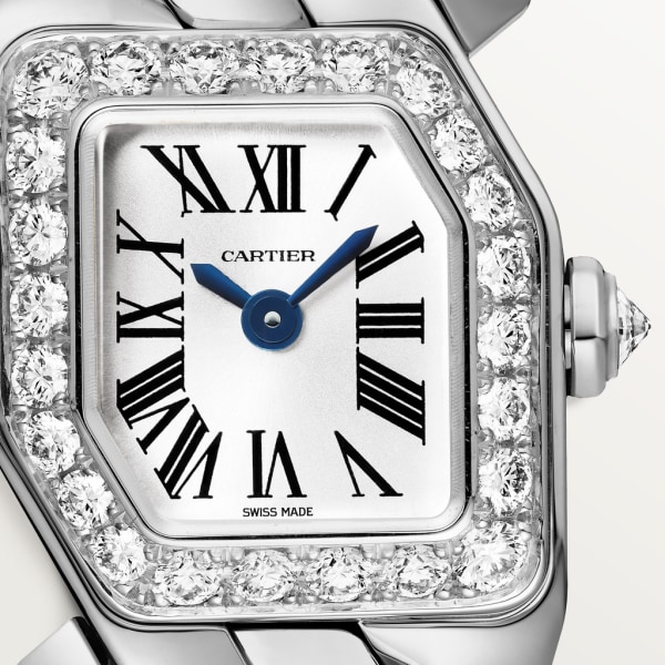 Maillon de Cartier 腕錶 小型款，石英機芯，18K白色黃金，鑽石