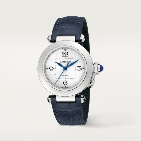Pasha de Cartier 腕錶 35毫米，自動上鏈機械機芯，精鋼，2條可更換式皮革錶帶