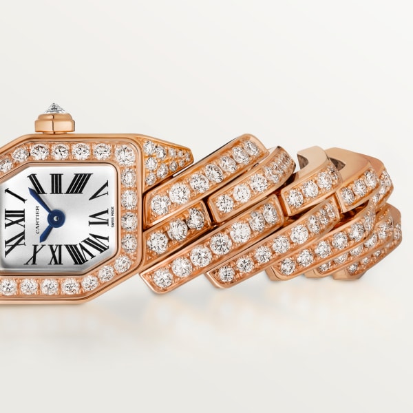 Maillon de Cartier 腕錶 小型款，石英機芯，18K玫瑰金，鑽石