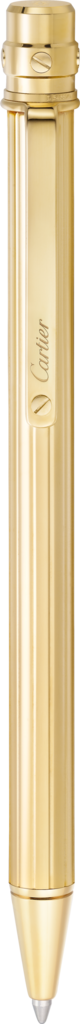 Santos de Cartier ballpoint penSmall model, engraved metal, gold finish