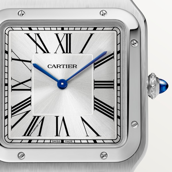 Santos-Dumont 腕錶 特大型款，手動上鏈機械機芯，精鋼，皮革