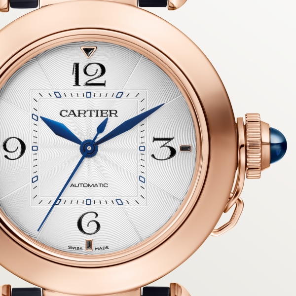 Pasha de Cartier 腕錶 35毫米，自動上鏈機械機芯，18K玫瑰金，2條可更換式皮革錶帶