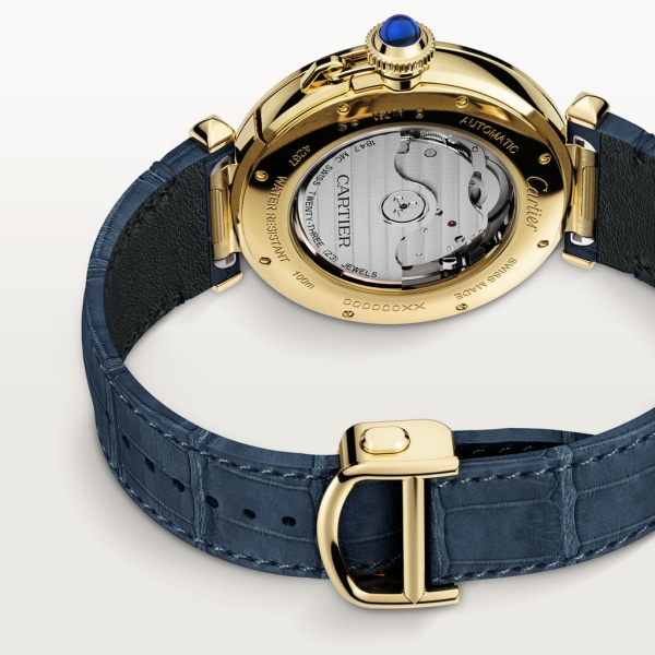 Pasha de Cartier 腕錶 41毫米，自動上鏈機械機芯，18K黃金，2條可更換式皮革錶帶