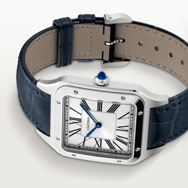 Santos-Dumont 腕錶 特大型款，手動上鏈機械機芯，精鋼，皮革