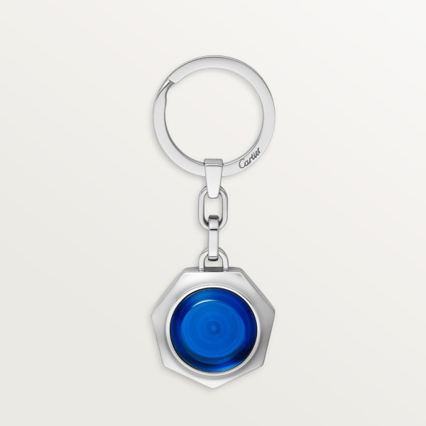 Santos de Cartier 鑰匙圈 精鋼，藍色樹脂