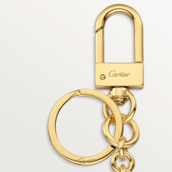 Diabolo de Cartier key ring with wax seal motif Lacquered golden-finish metal