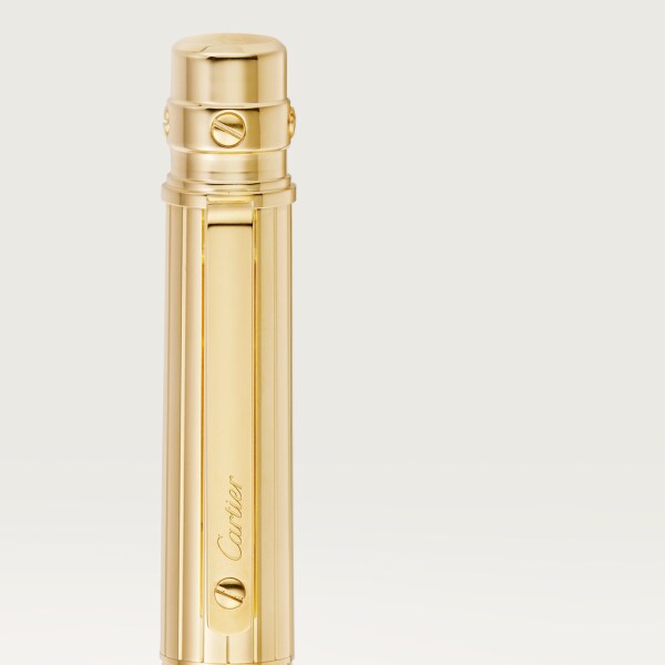 Santos de Cartier 原子筆 大型款，經鐫刻的金屬，金色飾面