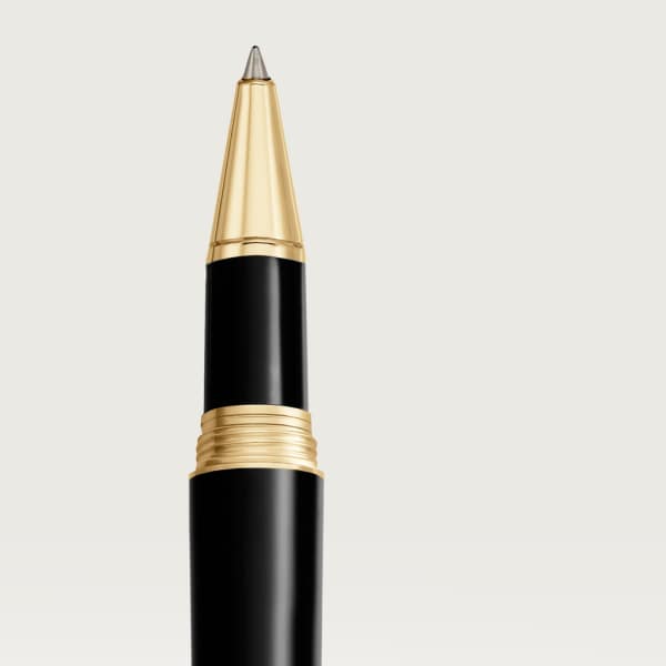 Santos de Cartier 鋼珠筆 大型款，複合材質，金色飾面