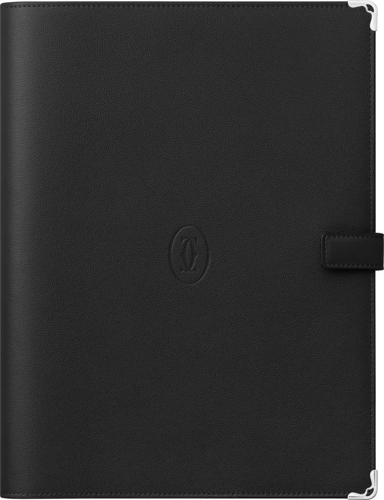 Must de Cartier LM notebook coverBlack calfskin, palladium 950/1000 finish