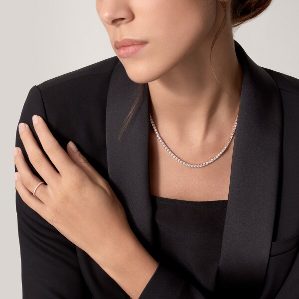 Essential Lines necklace, brilliant-cut diamonds Rose gold, diamonds