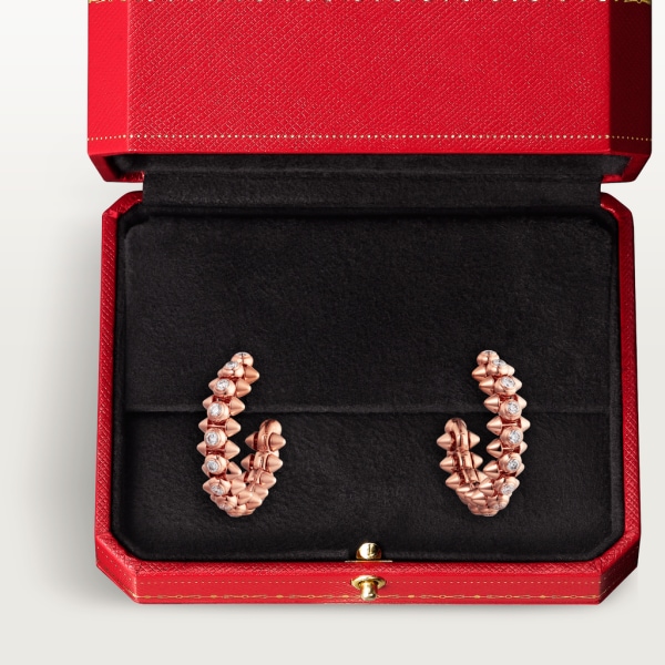 Clash de Cartier 耳環，鑲嵌鑽石 18K玫瑰金，鑽石