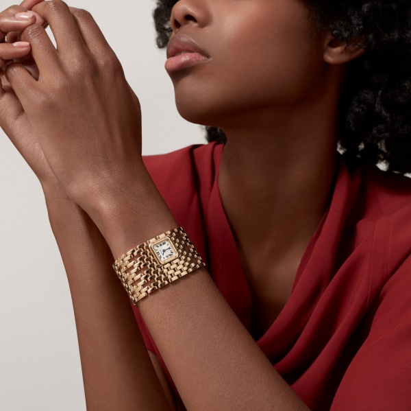 Panthère de Cartier 腕錶 手鐲腕錶，石英機芯，18K黃金