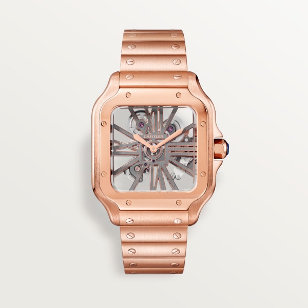Santos de Cartier 腕錶 大型款，手動上鏈機械機芯，18K玫瑰金