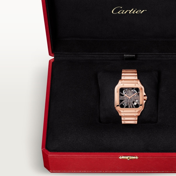 Santos de Cartier 腕錶 大型款，手動上鏈機械機芯，18K玫瑰金