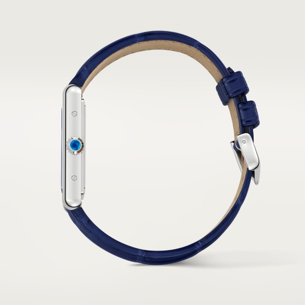 Tank Must de Cartier 腕錶 大型款，高效能石英機芯，精鋼，皮革