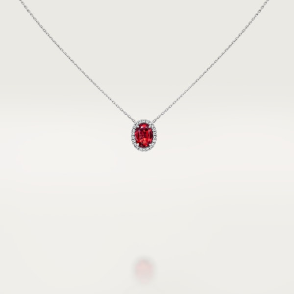 Cartier Destinée 彩色寶石項鏈 18K白色黃金，紅寶石，鑽石