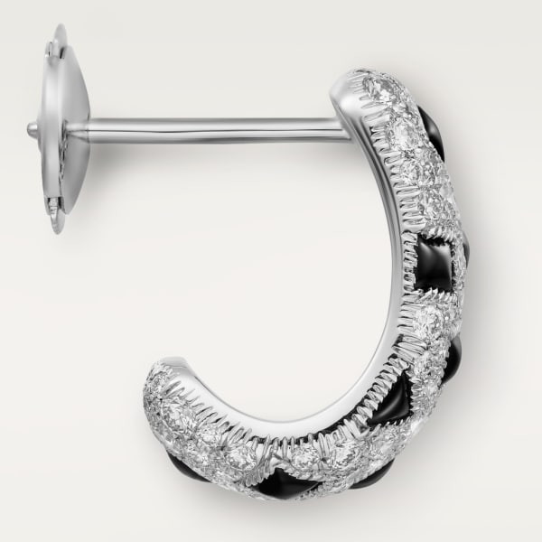 Panthère de Cartier 耳環 18K白色黃金，縞瑪瑙，鑽石