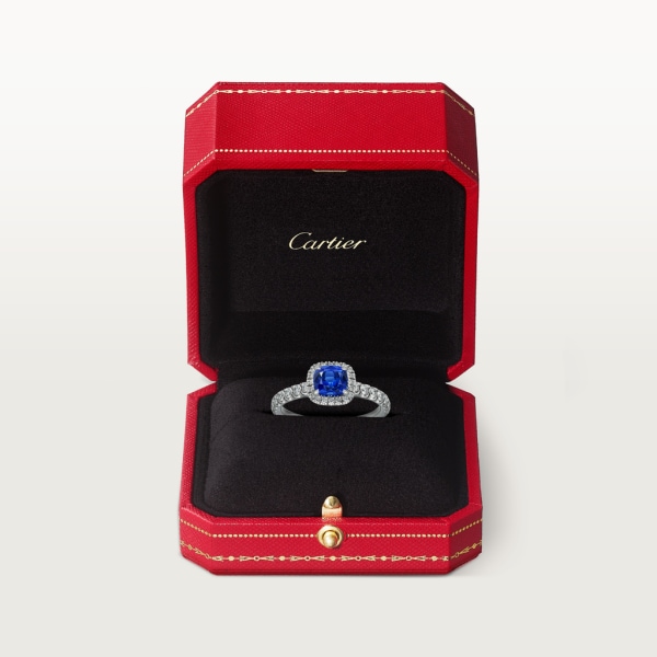 Cartier Destinée Solitaire with coloured stone Platinum, sapphire, diamonds