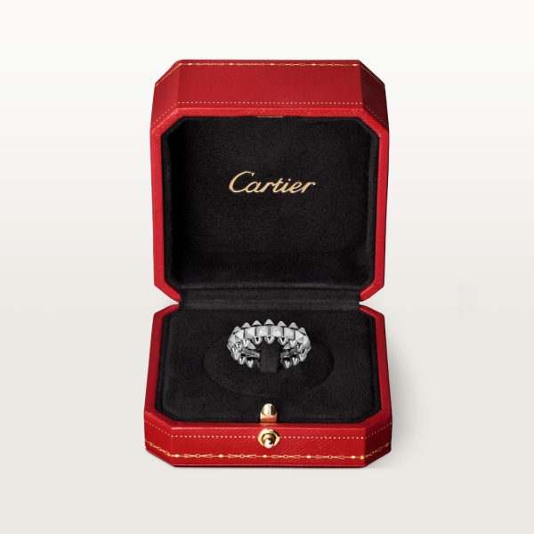 Clash de Cartier 戒指，中型款 鍍銠飾面18K白色黃金