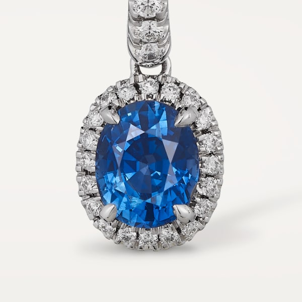 Cartier Destinée 彩色寶石耳環 18K白色黃金，藍寶石，鑽石