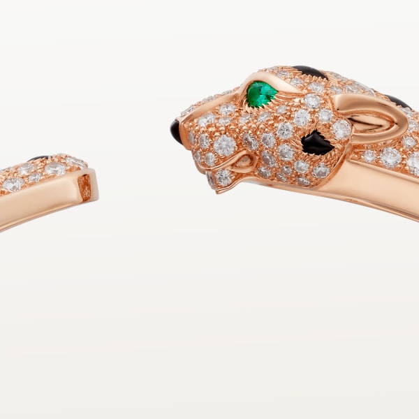 Panthère de Cartier 手鐲 18K玫瑰金，縞瑪瑙，祖母綠，鑽石