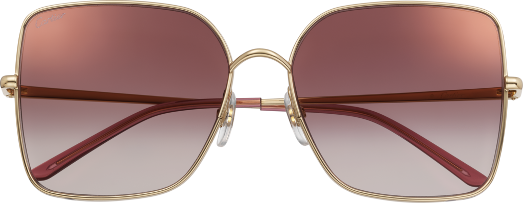 Panthère de Cartier 太陽眼鏡光滑金色飾面金屬，酒紅色漸變鏡片，玫瑰金色鏡面效果