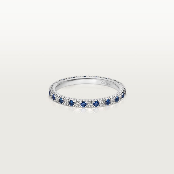 Étincelle de Cartier 結婚戒指 鉑金，藍寶石，鑽石